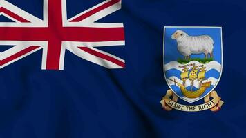 Falkland Islands Waving Flag Realistic Animation Video