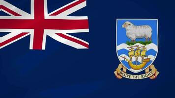 Falkland Islands Waving Flag Realistic Animation Video