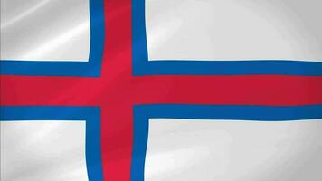 Faroe Islands Waving Flag Realistic Animation Video