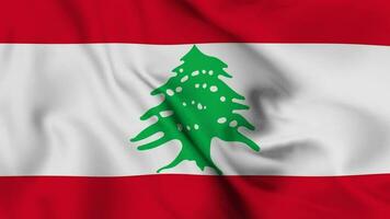 Libano agitando bandiera realistico animazione video