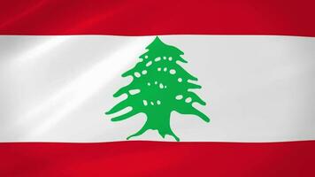 Libano agitando bandiera realistico animazione video