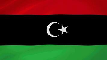 Libia agitando bandiera realistico animazione video