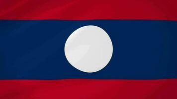 Laos Waving Flag Realistic Animation Video