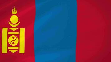 Mongolia agitando bandiera realistico animazione video