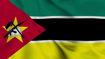 mozambique agitant drapeau réaliste animation vidéo video