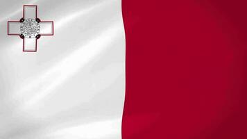 malta vinka flagga realistisk animering video