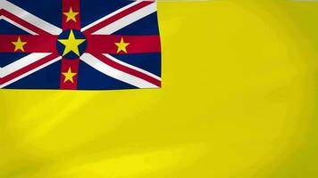 Niue Waving Flag Realistic Animation Video