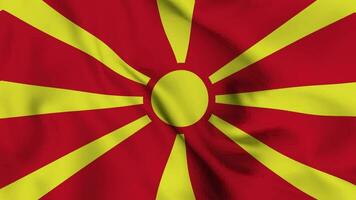 North Macedonia Waving Flag Realistic Animation Video