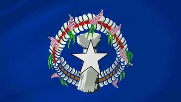 Northern Mariana Islands Waving Flag Realistic Animation Video