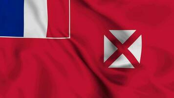 wallis en futuna golvend vlag realistisch animatie video