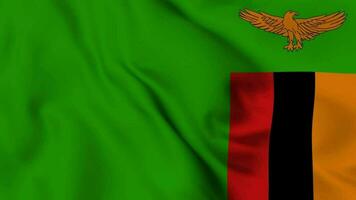 Zambia golvend vlag realistisch animatie video