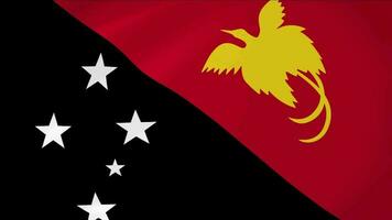 Papua Neu Guinea winken Flagge realistisch Animation Video