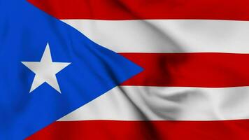 Puerto Rico Waving Flag Realistic Animation Video