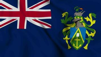 Pitcairn Islands Waving Flag Realistic Animation Video