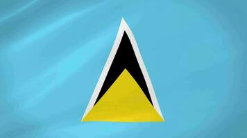 Saint Lucia Waving Flag Realistic Animation Video