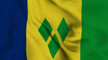 Saint Vincent and The Grenadines Waving Flag Realistic Animation Video