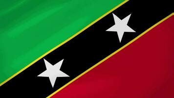 santo kitts e nevis acenando bandeira realista animação vídeo video