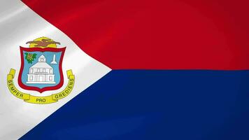 Sint Maarten Waving Flag Realistic Animation Video