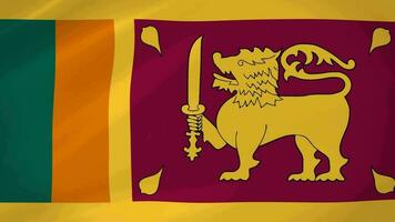 Sri Lanka Waving Flag Realistic Animation Video