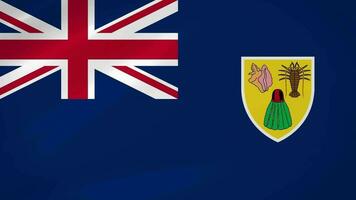 turken en caicos golvend vlag realistisch animatie video