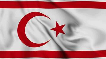 Turkish Republic of Northern Cyprus Waving Flag Realistic Animation Video