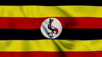 Uganda winken Flagge realistisch Animation Video