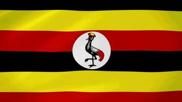 Uganda winken Flagge realistisch Animation Video