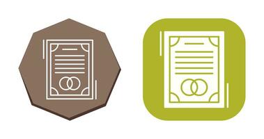 Wedding Contract Vector Icon