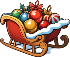 Natale slitta clipart ai generativo png