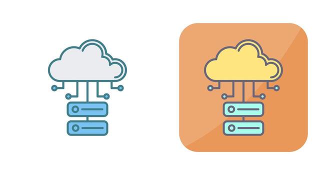 Cloud Database Vector Icon