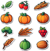 un conjunto de vegetales y frutas en ai generativo png