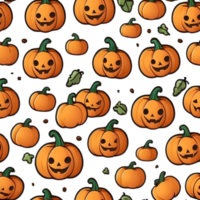 seamless pumpkin pattern with leaves and leaves ai generative png