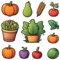 un conjunto de vegetales y frutas en ai generativo png