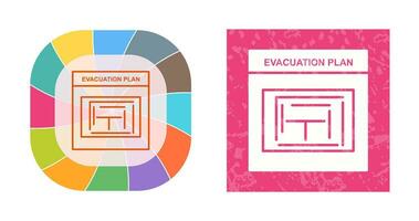 icono de vector de plan de evacuación