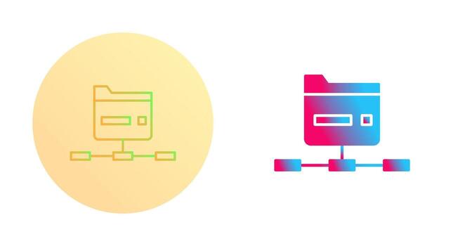 icono de vector de carpeta de red