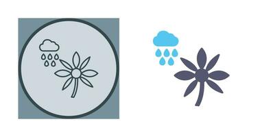 Flower with rain Vector Icon