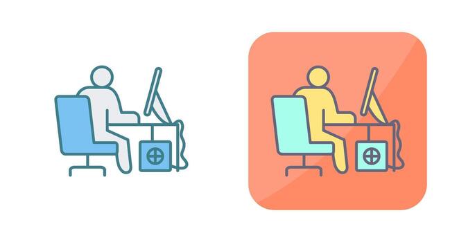 Computer Worker Vector Icon