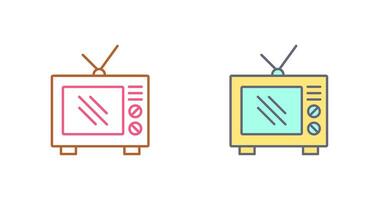 viejo, tv, vector, icono vector