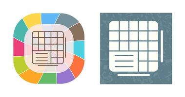 icono de vector de datos de tabla