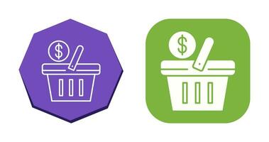 icono de vector de cesta de compras