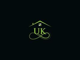 Abstract Building Uk Logo Vector, Initial UK Real Estate Business Logo vector