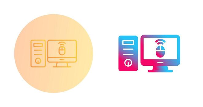 icono de vector de computadora de escritorio