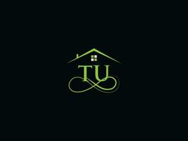 Modern Building Tu Logo Icon, Luxury TU Real Estate Logo Letter Vector