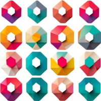 a set of colorful buttons and icons ai generative png