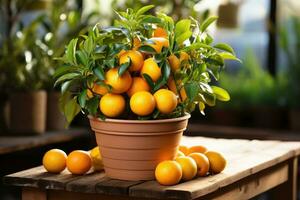 orange tree in a pot AI Generated photo