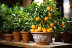 orange tree in a pot AI Generated photo