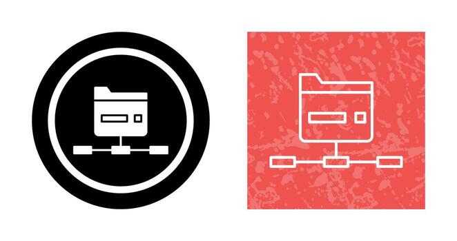 icono de vector de carpeta de red