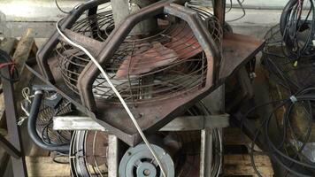 old industrial fan,Big industrial fan in factory Factory building ventilation video
