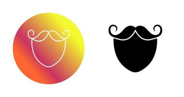 icono de vector de barba y bigote