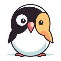 Cute cartoon penguin. Vector illustration isolated on white background.